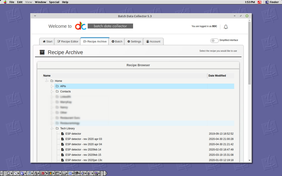 screenshot of Batch Data Collector